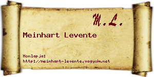 Meinhart Levente névjegykártya